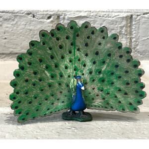 Schleich Peacock Figurine 2012 Retired? Blue Green Bird Animal Toy Figure
